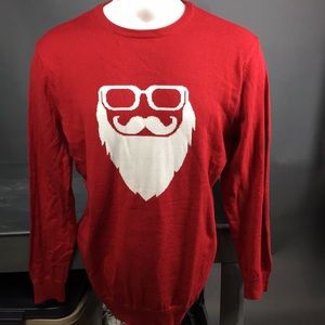 Men’s large crewneck red sweater with graphic